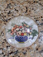 Vtg 1940’s Peter Watson’s Studio Convex Glass Hand Made Floral Art picture