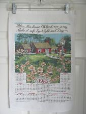 Vintage Tea Towel 1985 Bless This House Farmhouse Calendar Blessing Prayer picture