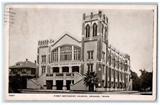 1938 Exterior View First Methodist Church Orange Texas Vintage Antique Postcard picture