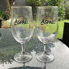 2 x Aspall Suffolk Cyder House Cider Pint Glasses Chalice Goblets Brand New M21 picture