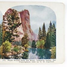 Yosemite Valley Royal Arches Stereoview c1905 California Park River Card F735 picture
