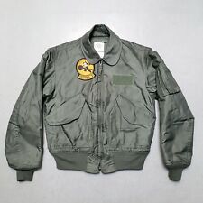 Vtg USAF NAVY CWU-45/P Flying Jacket w Felix the Cat Squadron Patch Sz Small picture