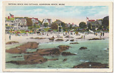 c1930s Bathing Beach Bathers & Cottages Kennebunk Beach Maine ME Postcard picture