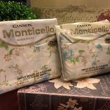 (2) Vintage 1960/1970’s~Cannon/Monticello~Twin Flat Sheets~”BLOSSOM TIME”~NEW~ picture