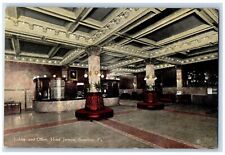 Scranton Pennsylvania Postcard Lobby Office Hotel Jermyn c1910 Vintage Antique picture