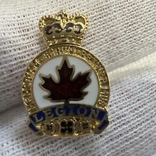 Red Maple Leaf Royal Canadian Legion Small Vintage Lapel Hat Vest Screw Back Pin picture