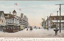 Fantastic Street Scene, Old Orhard, Me. Postcard c1906 3Trolleys picture