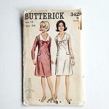 1960s Vintage Butterick 3429 Mod V Neck Dress Sewing Pattern picture