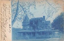c.1910? RPPC Rural Home Newark ? NJ Cyanotype picture