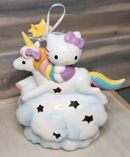 Blue Sky Clayworks Hello Kitty Rainbow Unicorn Ceramic Tea Light Holder New HTF picture