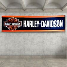 Harley Davidson Motorcycle 2x8 ft Garden Flag Mount Garage Sign Vintage Banner picture