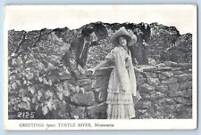 Turtle River Minnesota MN Postcard Greetings Lovers Couple c1910 Vintage Antique picture