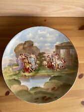 Antique Oversized Austrian Hand painted Wall Porcelain plate, Circa 1900, Signed picture