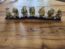 Vintage Japanese Netsuke Samurai Gods Lot Of 7 With Stand picture