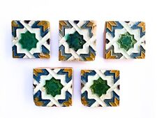 5 Antiques Spain Seville Small Pieces of Tiles - 18thC(late) - 20thC(early) picture