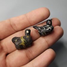 CIRCA BEAUTIFUL 2PC PHOENICIAN GLASS BEAD IN THE FORM OF A DUCK. picture