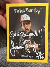 2023 Poké Party Jason Paige Pokémon Auto Yellow /100 ART WORK ON BACK picture
