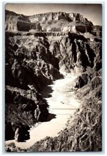 c1940's Black Suspension Bridge Grand Canyon River View AZ RPPC Photo Postcard picture