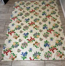 Vintage 1950’s Fruit Cloth Tablecloth 87x51 Inches picture