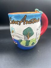 San Antonio Texas Alamo Riverwalk Large Mug Cup With Red Pepper Handle picture