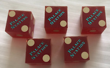 Casino Dice Red Palace Station Lot of 5 Blue Lettering picture