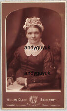 CDV LADY CHROMOTYPE WILLIAM CLARK SOUTHPORT BOOK FASHION ANTIQUE PHOTO picture