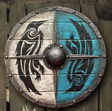 Battle Pattern Viking Shield Ornaments Warrior Wooden shield Decor Wall Decor picture