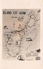 1953 REAL PHOTO Postcard Map of Guam - Mariana Islands - South Pacific Air Mail picture