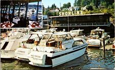 Gig Harbor Washington WA Shoreline Restaurant Boats Postcard picture
