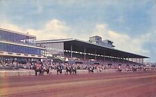 East Boston Massachusetts Suffolk Downs Race Track Grandstand Chrome Postcard picture