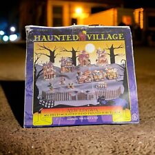 16 PIECE LIGHTED HAUNTED VILLAGE LIGHTED HAND PAINTED PORCELAIN picture