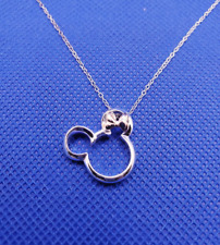 Disney MINNIE MOUSE EARS 925 Sterling Silver Plated Necklace picture