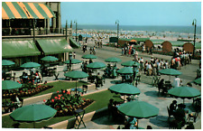 Postcard Chrome Dennis Hotel Atlantic City, NJ Beach and Boardwalk in Foreground picture