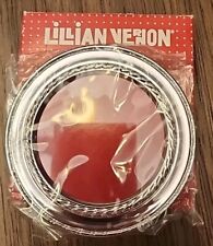 1980s Vintage Lillian Vernon Small Standing Round Frame W/Box SilverPlate #4588 picture