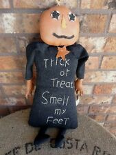 Rare ESC. Trading Co. Trick or Treat Sharon Andrews Halloween Folk Art Pumpkin  picture