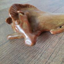 Vintage Ceramic Clay Resting Horse Statue Figurine 8