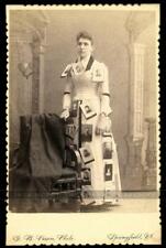 Amazing Fashion Photo Woman w cabinet Cards pinned to dress Banner Lady Int Rare picture