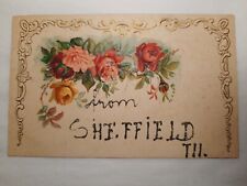 Postcard floral IL Sheffield greetings picture