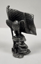 Vintage Americana Eagle & American Flag Pewter Figure/Paperweight picture