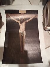 Vintage Jesus Crucifixion Print on Canvas Velazquez Cristo en la Cruz MUSEO DEL picture