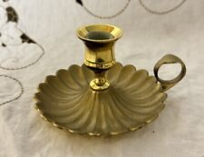 Vintage Solid Brass Scalloped Candle Stick Holder picture
