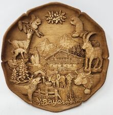 Vintage Bayern Bavaria Germany Wood Resin Decorative Plate Wildlife 3D Effect VN picture