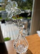 Waterford Fleurology 15” Rare Crystal ORCHID Sculpture in Original Box COA Mint picture