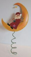 Rare Vintage Gillaspy Handmade Folk Art Painted Tinware Christmas Tree Topper picture