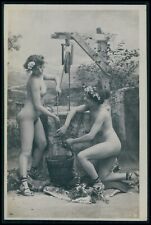 bb French full nude woman Lesbian girls Well original early 1900s photo postcard picture