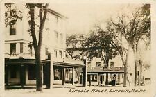 c1929 RPPC Postcard Lincoln House & Filling/ Gas Station, Lincoln ME Penobscot  picture