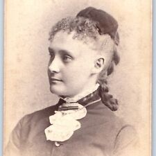 c1870s Providence, RI Nice Young Woman Lady Hat CdV Photo Card Horton Bros H29 picture