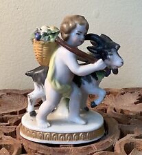 Early Antique Chelsea Figurine Cherub With Goat And Flowers picture