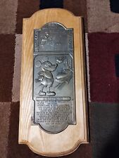 DISNEYLAND 1955 BRASS DOOR PUSH PLATE ON STAINED BACKGROUND OPENING DAY DISNEY picture