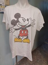 Disney Women's Size 2X Mickey Mouse Two Sided Graphic Print Vneck White TShirt picture